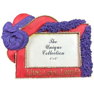 Red Purple Hat Society Unique Collection Live Love Laugh 4X6 3D Picture Frame